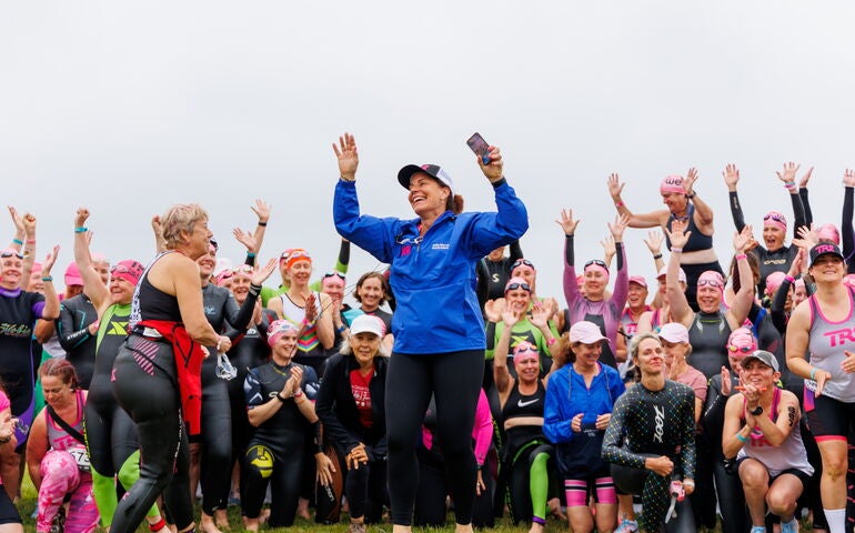 Julie Marchese and Tri for a Cure athletes 