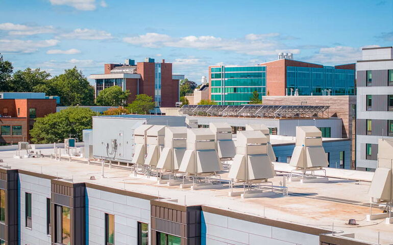 Portland Commons includes heat pump technology on the roof.