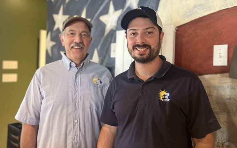 Bill and Eric Morgner at the Mid-Coast Energy location.