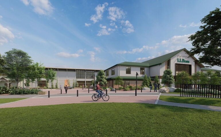 A rendering shows renovations at LLBean.