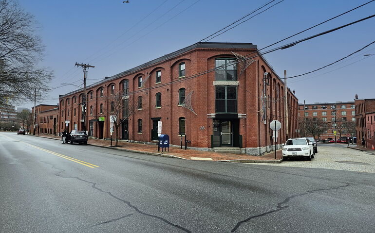 A brick building on a corner.