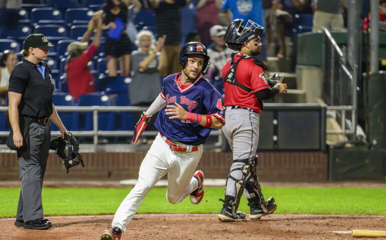 Sea Dogs player running 