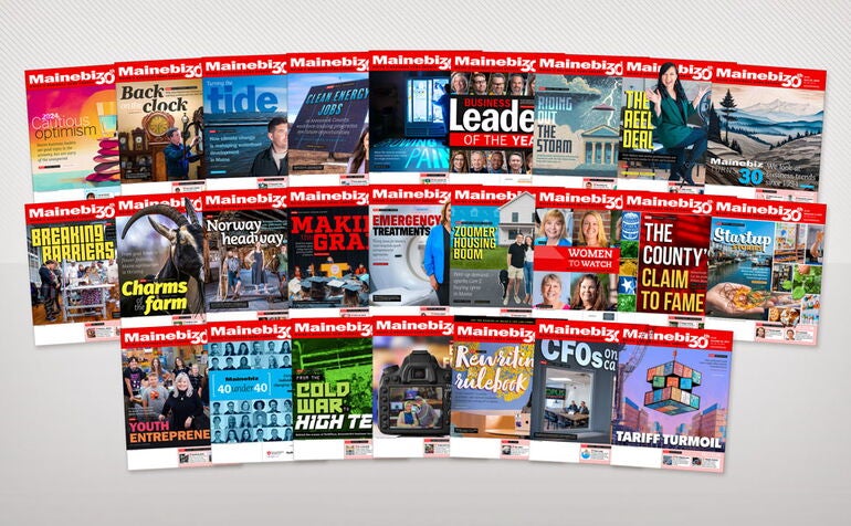 Mainebiz print covers 