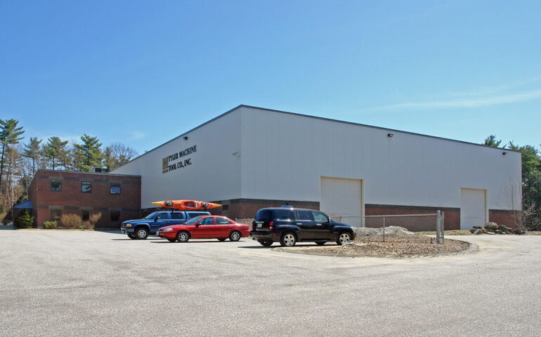 An exterior view of an industrial building.
