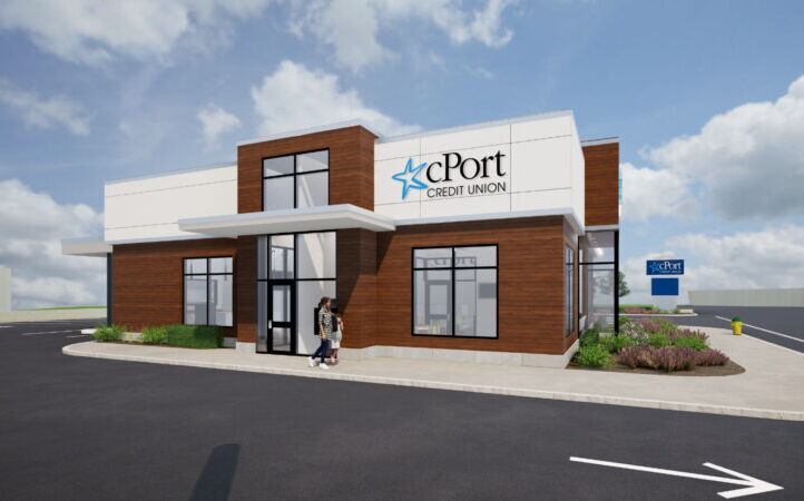 Rendering of future cPort Credit Union building 