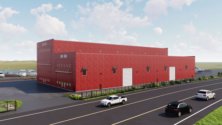 Rendering of Portland Yacht Services planned building 