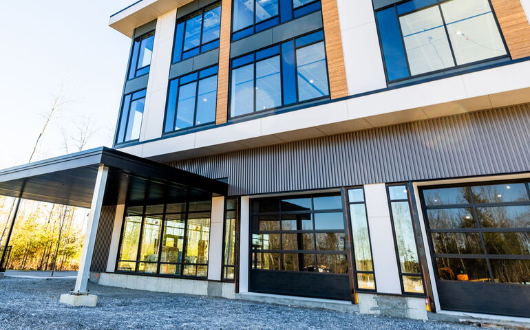 Exterior of Allagash Brewing Co. taproom under construction