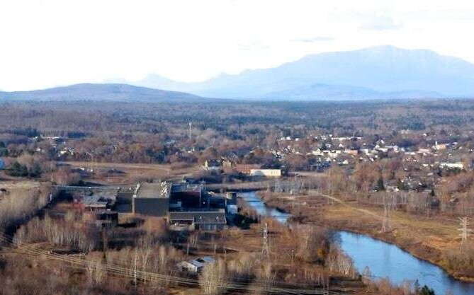 Aerial view of industrial site.