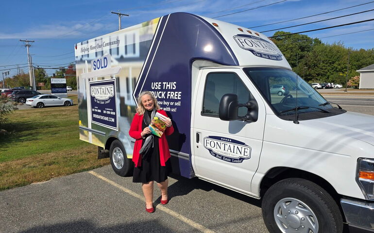 A person stands outside a van.