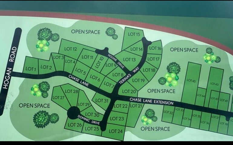site plan for Sanctuary Estates subdivision 
