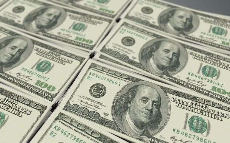 Stacks of bills.