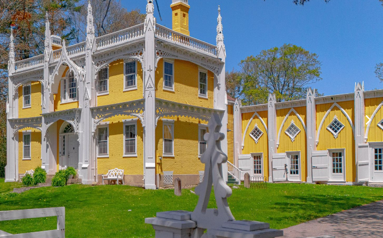 Wedding Cake House exterior (yellow and white) 