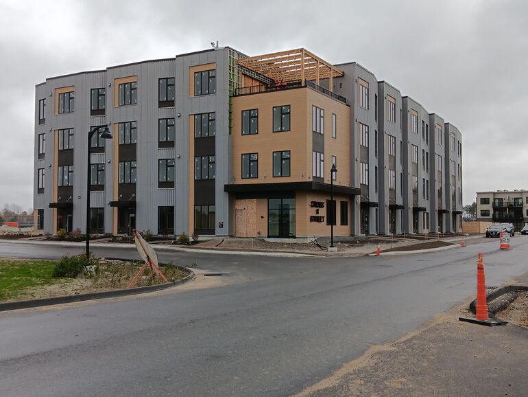 a condo building under construction