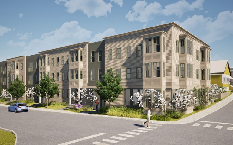 A picture shows a multi-story building.