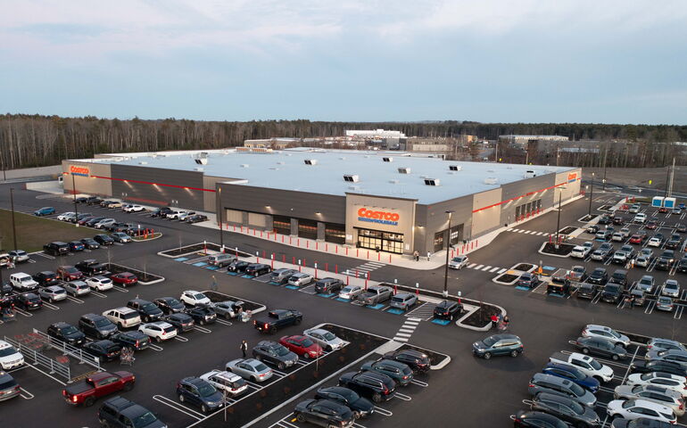 aerial view of Costco store