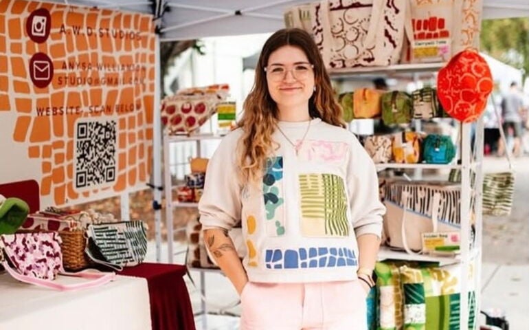 Anysa Williamson Denby inside her shop in Portland. 
