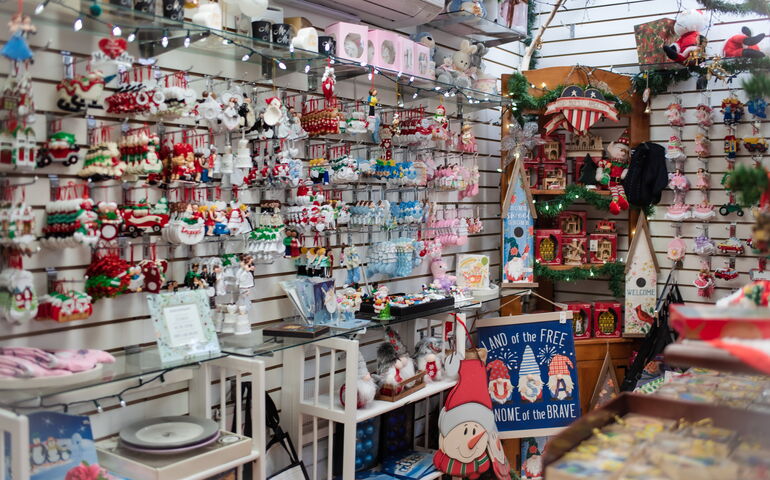 Interior of Christmas Vacation Shop in Bar Harbor 