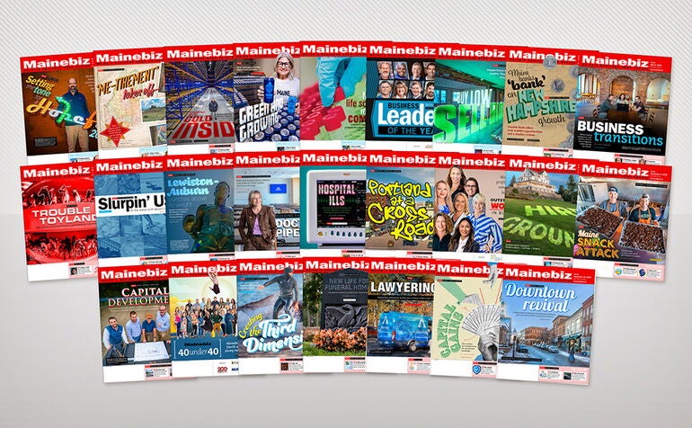 Mainebiz print edition covers in 2025 