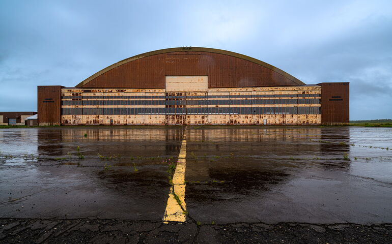 Arch hangar exterior