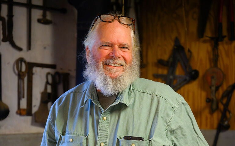Jonathan Taggart in his workshop.