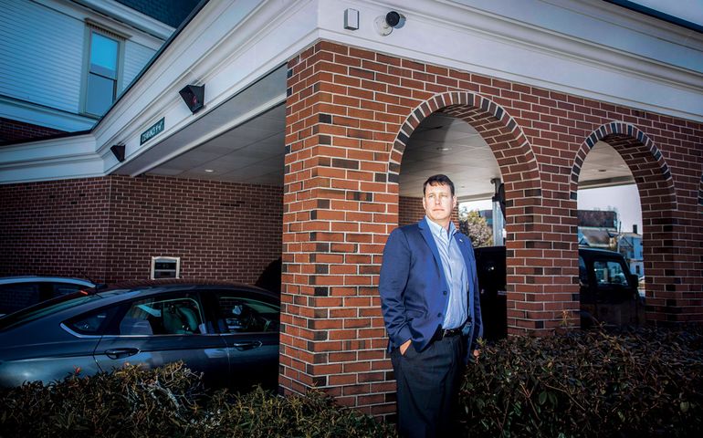 Andrew Silsby at a bank branch