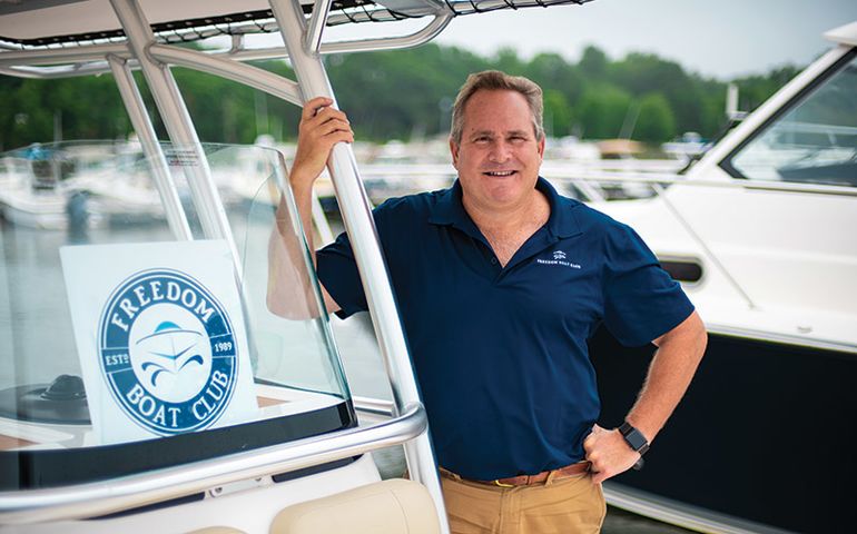 Steve Arnold on a boat 